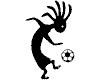 Kokopelli Fu�ball Aufkleber Aufkleber