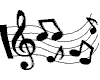 Musiknoten Wandtatto geschwungen Wandtattoo