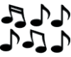 Musiknoten Aufkleber 6er Set