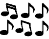 Musiknoten Wandtatoo 6er Set Wandtattoo