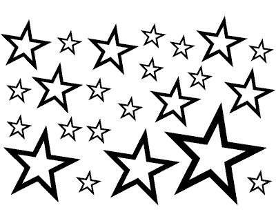 Sterne Aufkleber Set Outline Aufkleber