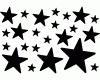 Wandtattoo Sterne Set gef�llt runde Ecken Wandtattoo