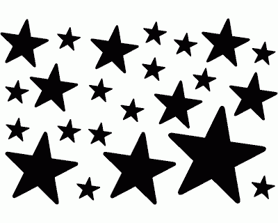 Wandtattoo Sterne Set gef�llt runde Ecken Wandtattoo