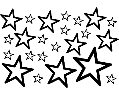 Wandtattoo Sterne Set Outline runde Ecken Wandtattoo