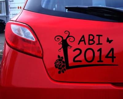 Abiaufkleber gro�e Rosenbl�te Aufkleber