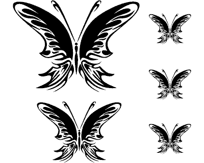 Illustration Set Mit Schmetterlingen Tribal Tattoo