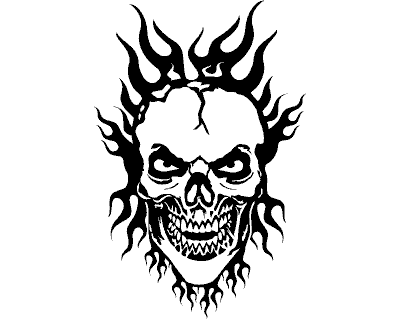 Flammentotenkopf Burning Hero Aufkleber Aufkleber