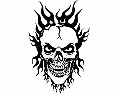 Flammentotenkopf Burning Hero Wandtattoo Wandtattoo