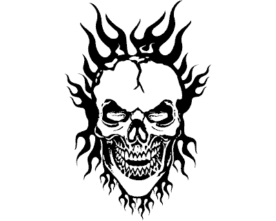 Flammen Totenkopf Burning Hero Wandaufkleber Wandtattoo