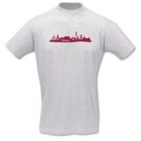 T-Shirt Bottrop Skyline T-Shirt Modellnummer 000834-901-409  ash/bordeaux