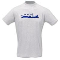 T-Shirt Bremerhaven Skyline T-Shirt Modellnummer 000836-901-406  ash/k�nigsblau