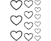 Herzen Wandtattoo Set Outline Wandtattoo