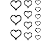 Herzen Wandaufkleber Set Outline Wandtattoo