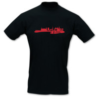 T-Shirt Aachen Skyline T-Shirt Modellnummer 000884-070-408  schwarz/rot