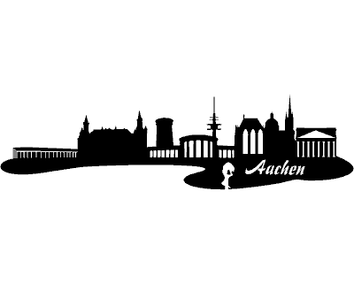 Aachen Skyline Aufkleber Aufkleber