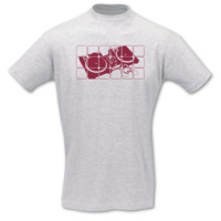T-Shirt Turntables T-Shirt Modellnummer 000911-901-409  ash/bordeaux