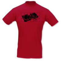 T-Shirt Turntables T-Shirt Modellnummer 000911-904-402  rot/schwarz