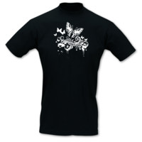 T-Shirt Schmetterlinge Grunge Retro T-Shirt Modellnummer 000912-070-401  schwarz/wei�