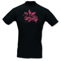 T-Shirt Schmetterlinge Grunge Retro T-Shirt Modellnummer 000912-070-462  schwarz/fuchsia