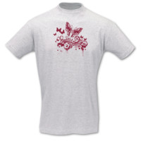 T-Shirt Schmetterlinge Grunge Retro T-Shirt Modellnummer 000912-901-409  ash/bordeaux