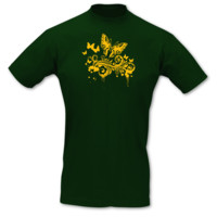 T-Shirt Schmetterlinge Grunge Retro T-Shirt Modellnummer 000912-902-410  gr�n/goldgelb