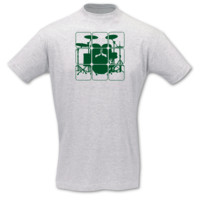 T-Shirt Schlagzeug T-Shirt Modellnummer  ash/grn