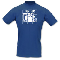 T-Shirt Schlagzeug T-Shirt Modellnummer  royal blau/wei