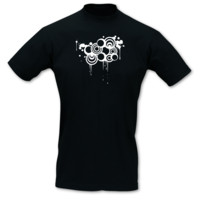 T-Shirt Retro Grunge Kreise T-Shirt Modellnummer 000918-070-401  schwarz/wei�