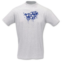 T-Shirt Retro Grunge Kreise T-Shirt Modellnummer 000918-901-406  ash/k�nigsblau