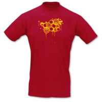 T-Shirt Retro Grunge Kreise T-Shirt Modellnummer 000918-904-410  rot/goldgelb
