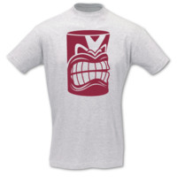 T-Shirt Tiki Statue T-Shirt Modellnummer 000920-901-409  ash/bordeaux