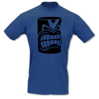T-Shirt Tiki Statue T-Shirt Modellnummer 000920-903-402  royal blau/schwarz