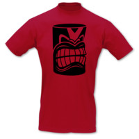 T-Shirt Tiki Statue T-Shirt Modellnummer 000920-904-402  rot/schwarz