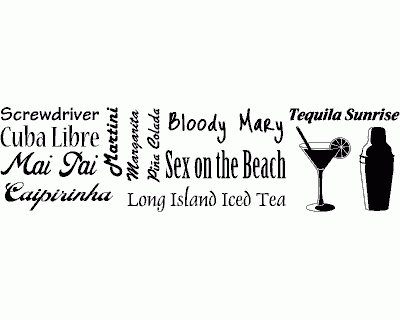 Wandtattoo Cocktail Wandtattoo