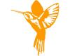 Wandtattoo Kolibri fliegend goldgelb 28x31cm
