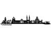 Wandtattoo Wiesbaden Skyline schwarz 50x10.7cm