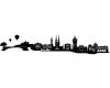 Wandtattoo Halle Skyline 50x9.2cm schwarz