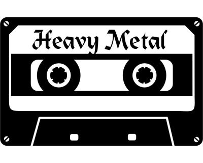 Heavy Metal Wandtattoo Cassette