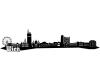 Wandtattoo Wien Skyline 50x11cm schwarz