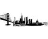 Wandtattoo San Francisco Skyline schwarz 50x14cm