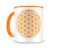 Tasse mit dem Motiv Blume des Lebens Tasse Modellnummer  orange/orange