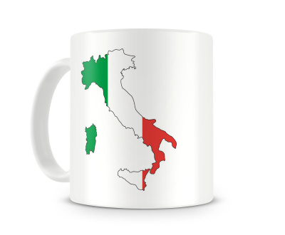 Tasse mit Italien in Nationalfarben