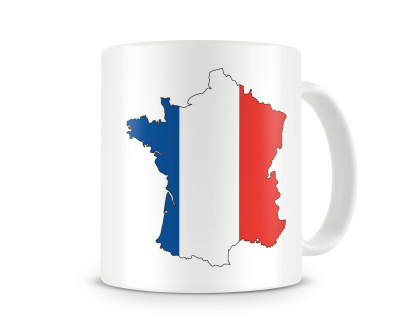 Tasse mit Frankreich in Nationalfarben Tasse