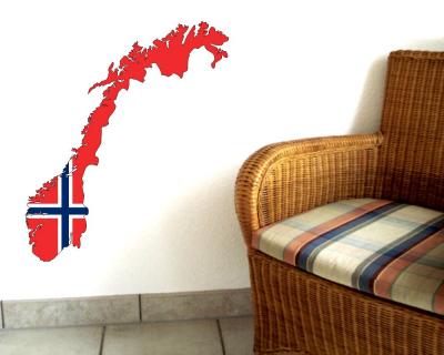 Norwegen Wandtattoo mit der Nationalflagge Wandtattoo