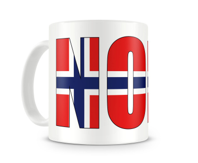 Tasse mit Norge / Norwegen Schriftzug