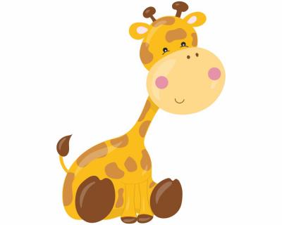 Buntes Wandtattoo "Se Giraffe"