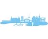 Wandtattoo Aachen Skyline lichtblau 170x46cm