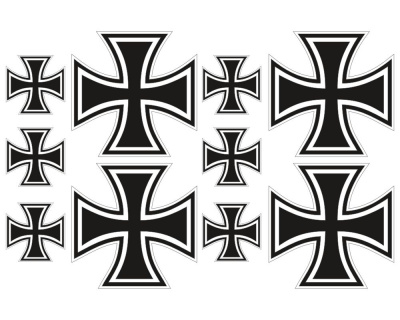 10 Aufkleber Eisernes Kreuz Set Iron Cross