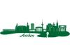 Wandtattoo Aachen Skyline 130x35 cm gr�n