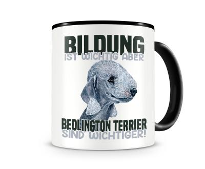 Tasse mit dem Motiv Bildung Wichtig Bedlington Terrier Wichtiger